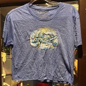 Blue Graphic Crop Top